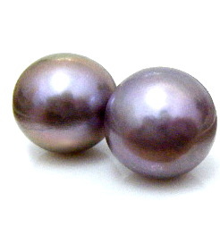 Violet 11.2mm Edison Round Pair